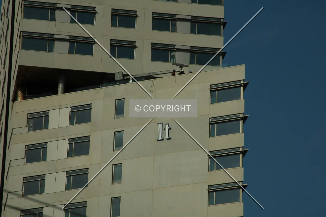 Placing the hotel sign