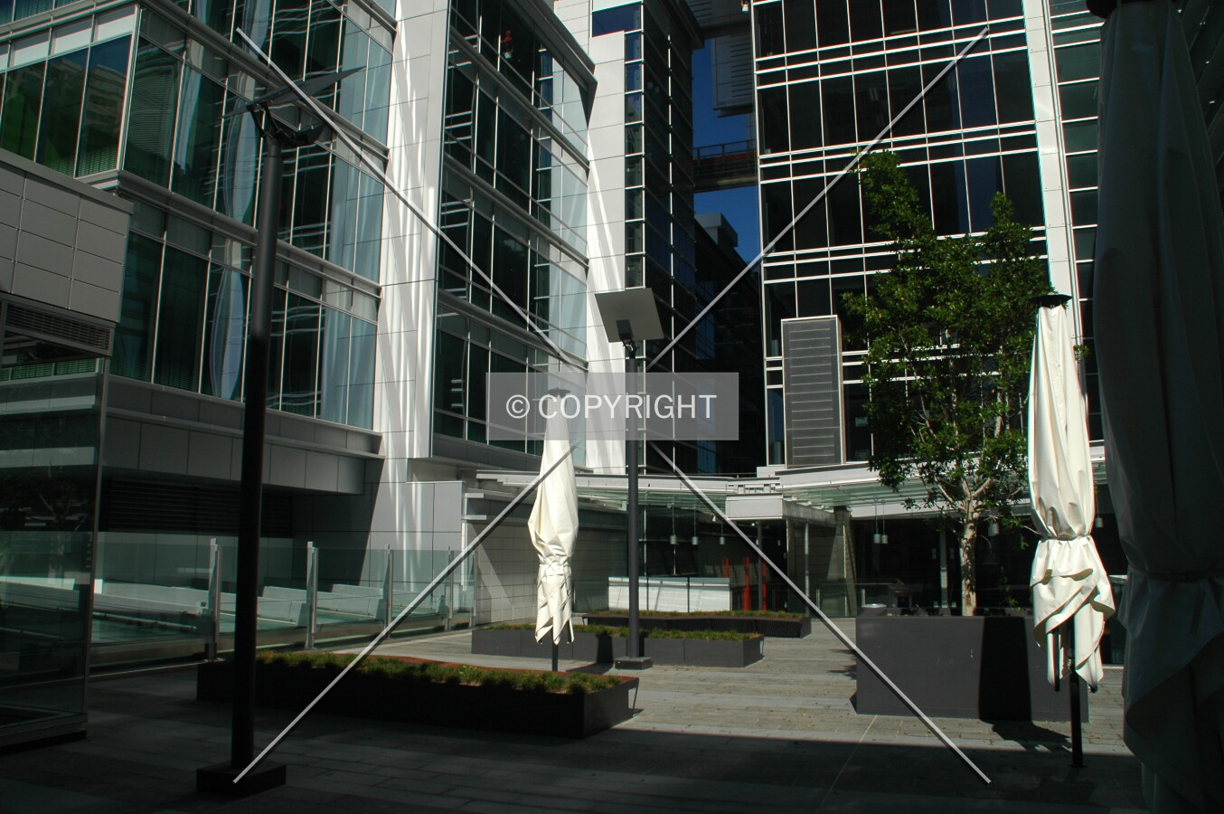 The terrace at the southeast corner