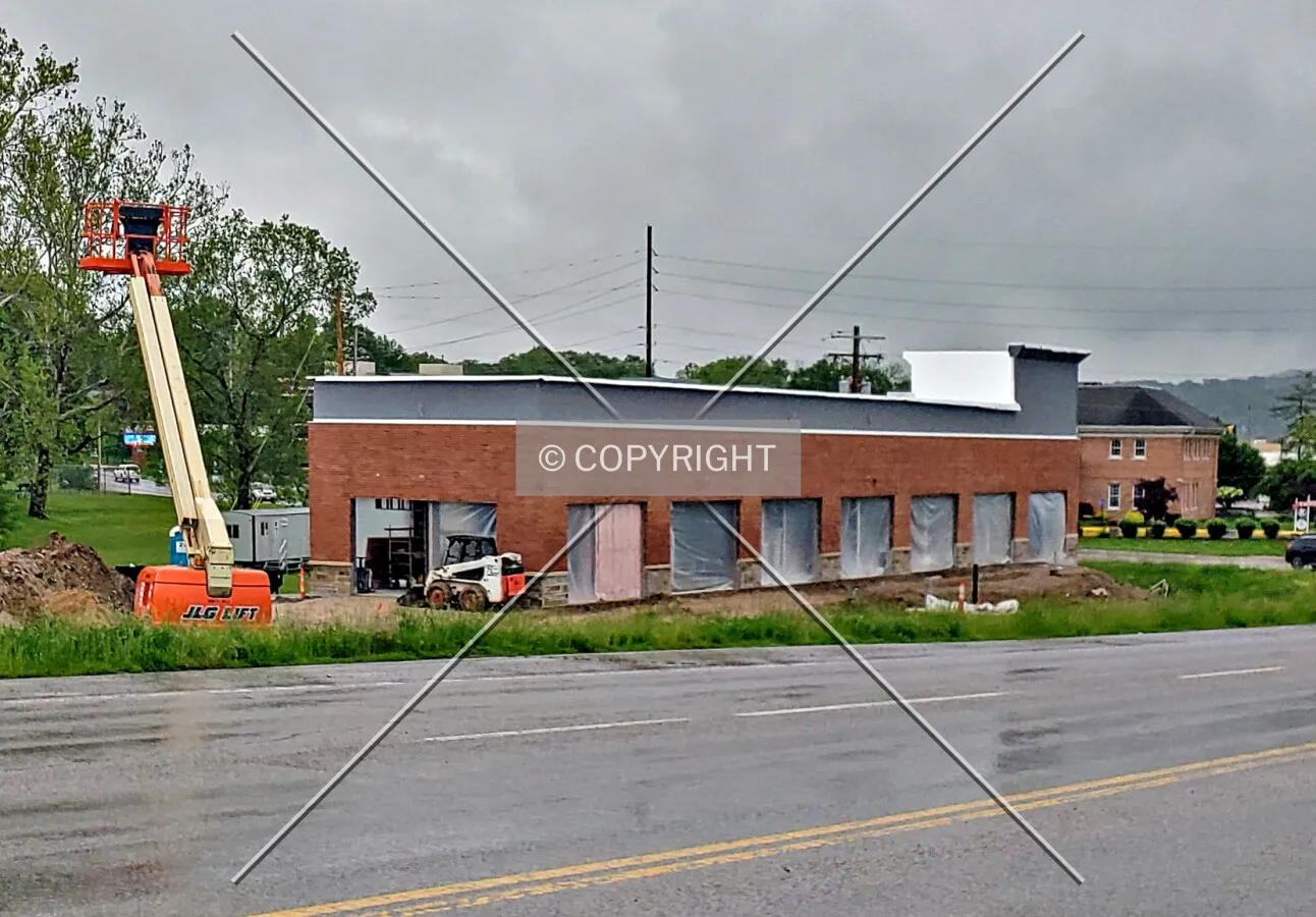 View from the southwest during construction; May 11, 2019