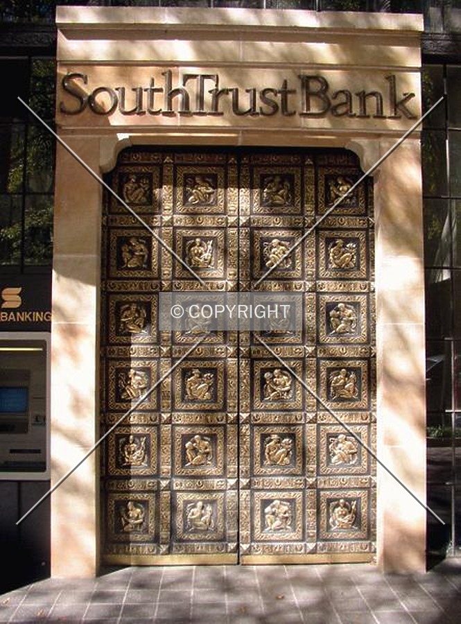 Gold doors at the main entrance