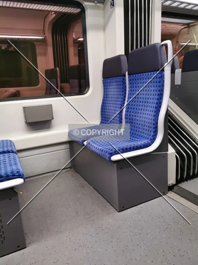 Empty seats in a metro train