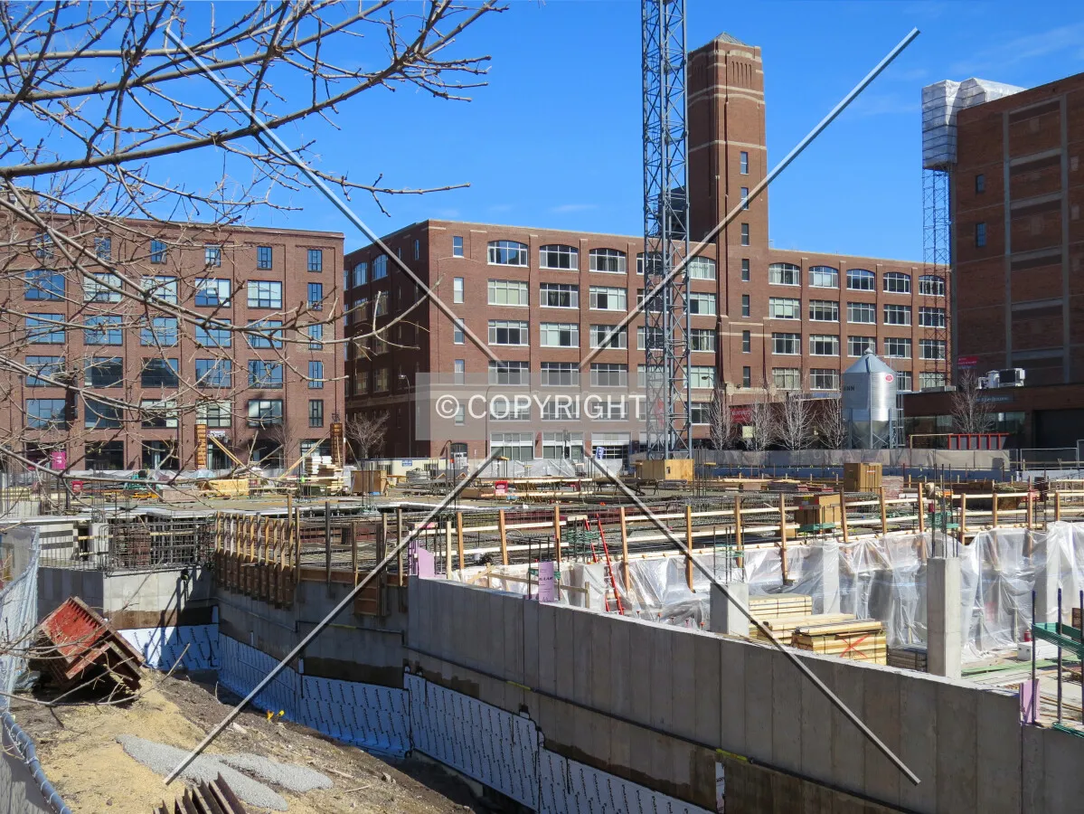 View to the east across the construction site