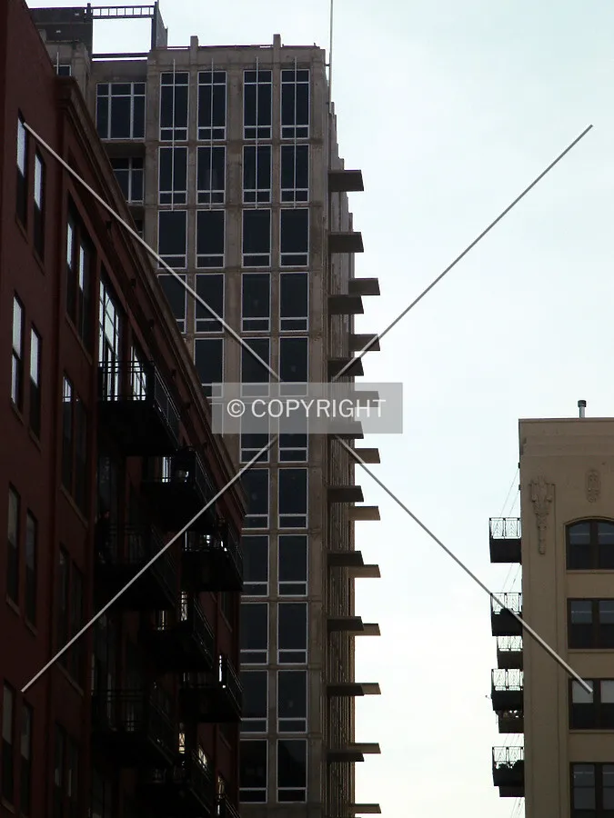 Silhouette of the balconies on the north side