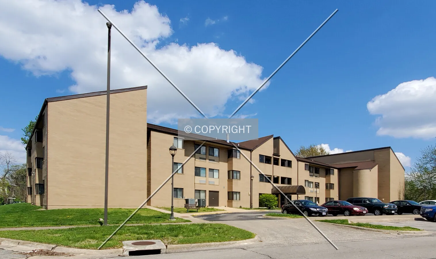 Northwest view; April 15, 2020