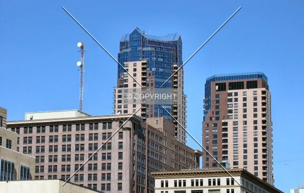 Distant view from Warner Road, Jackson Tower on left