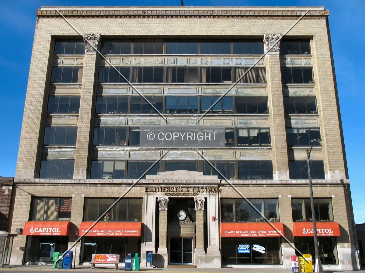 Full north elevation from across University Avenue, prior to residential conversion