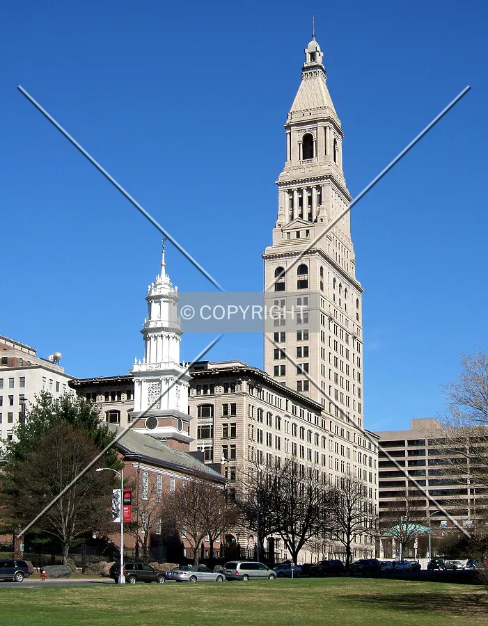 View from the southwest across Bushnell Park