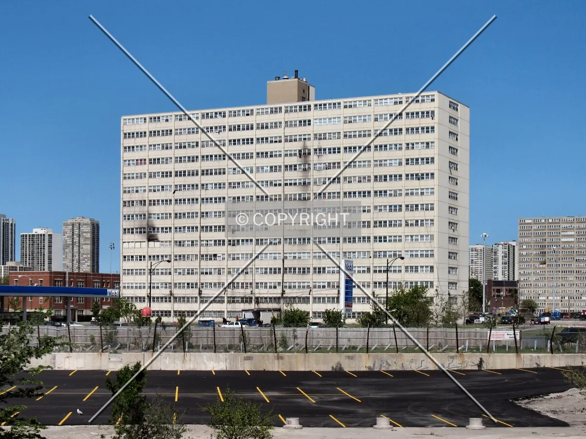 West facade from the Division Street bridge over the North Branch Canal