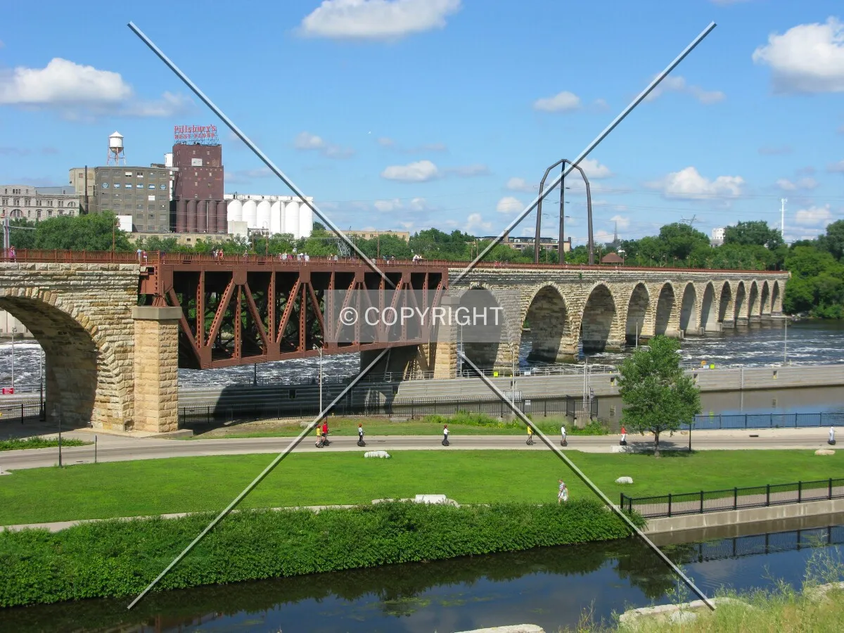View toward the east bank from Mill Ruins Park