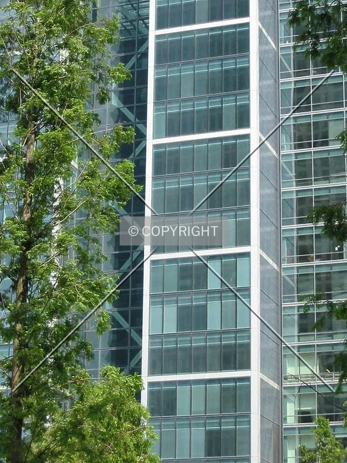 Detailed view of the southern facade, set amongst the trees of Jubilee Park