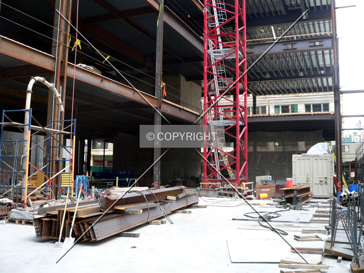 View into the construction site