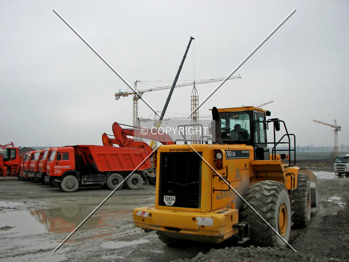Building machinery at the construction site