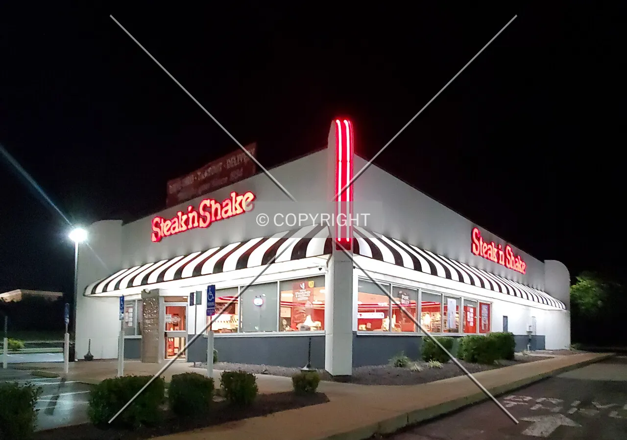 Southwest view at night; September 6, 2020