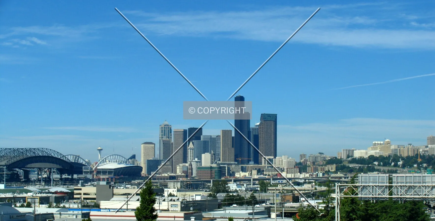 View from the southeast on Interstate 5