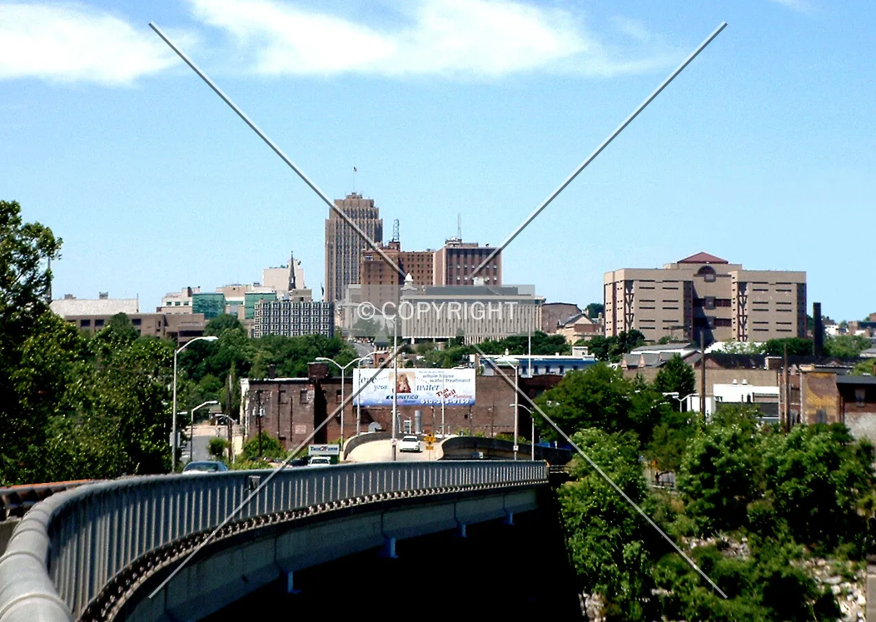 View from the east toward downtown