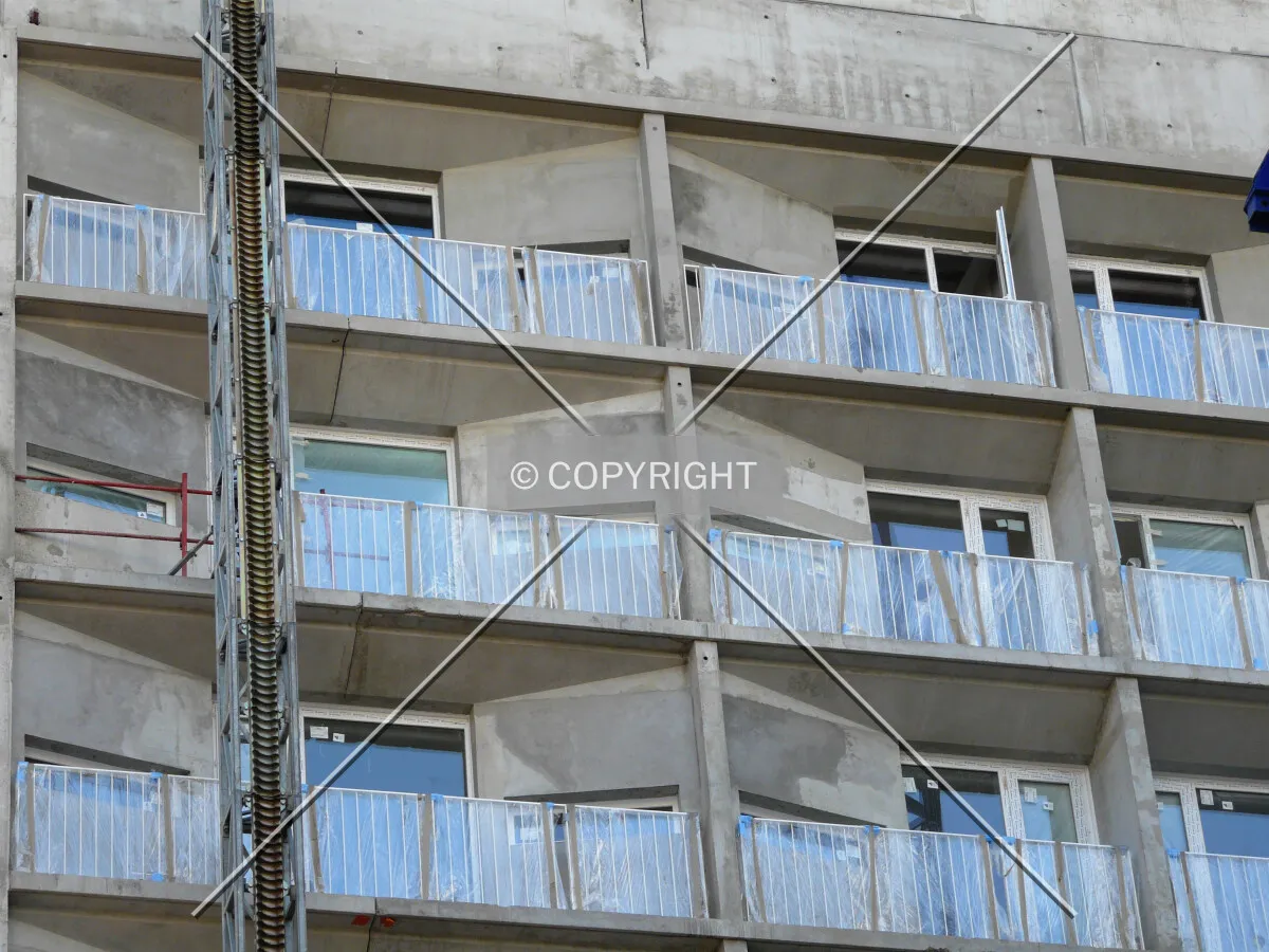 Guard rails being installed on the rear side