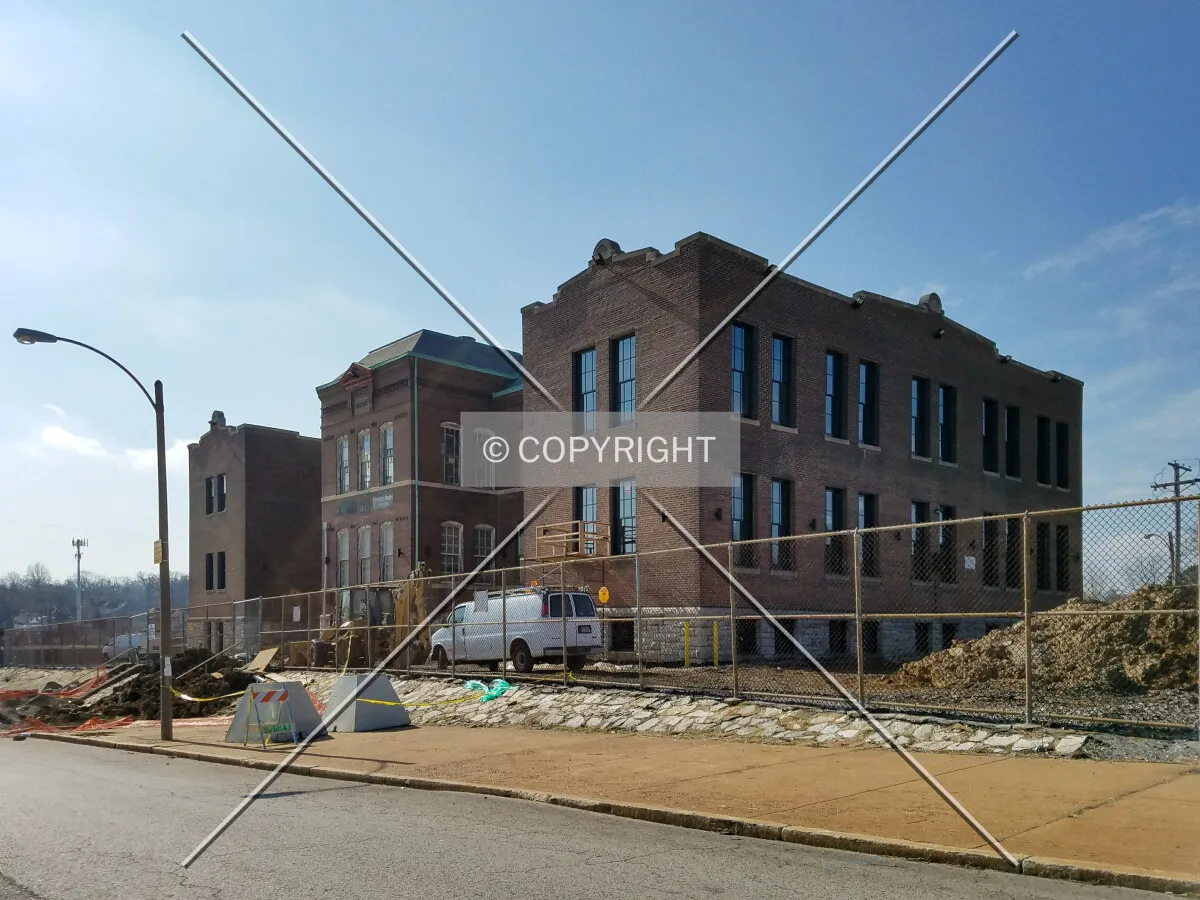 From the northeast during renovation; February 7, 2017