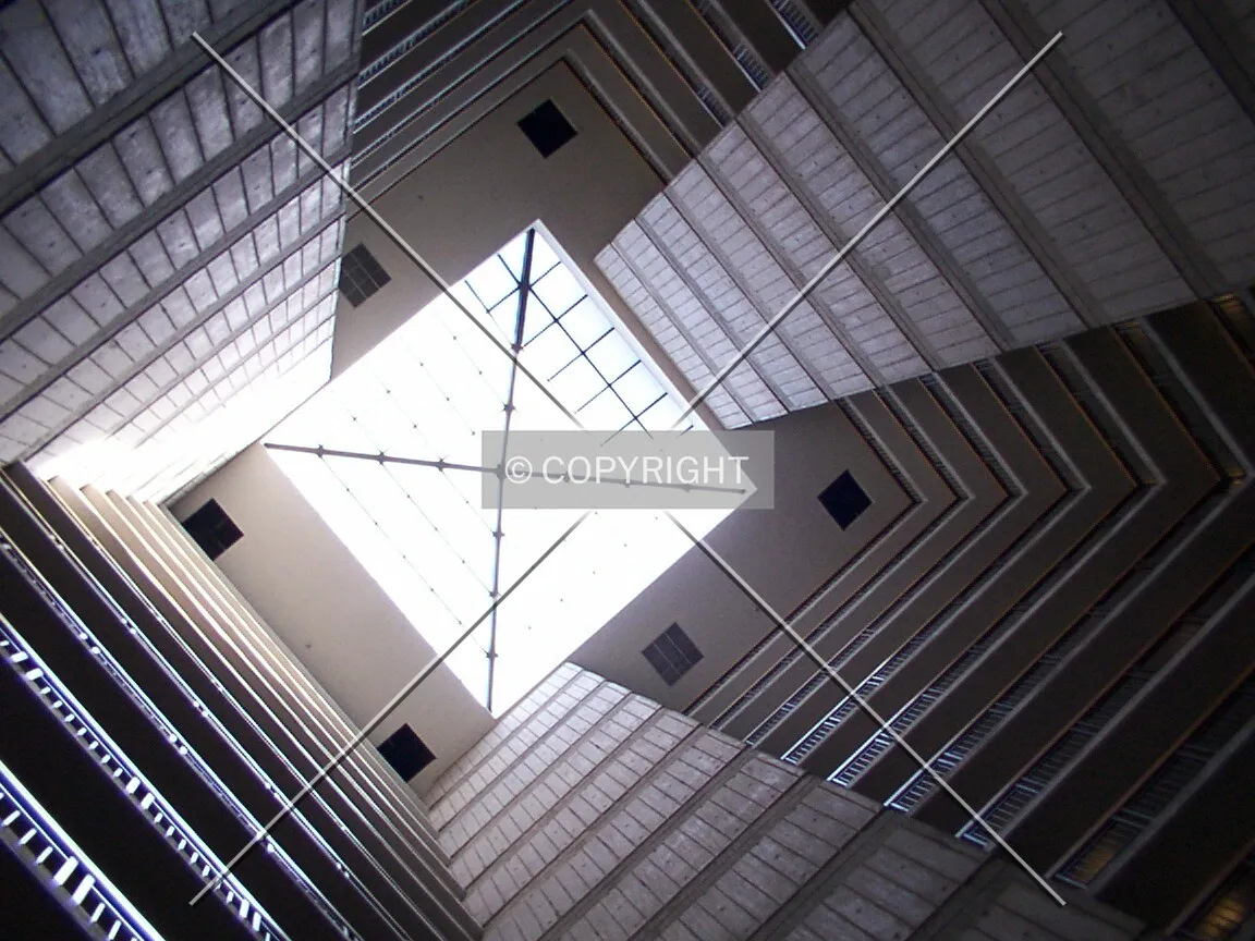 Looking up to the skylight