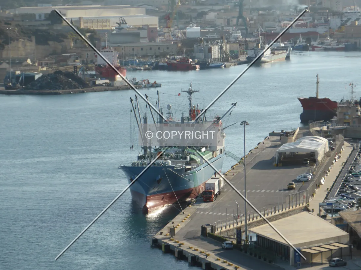 Ship in the Malta harbor