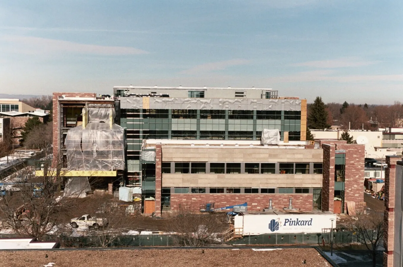 Elevated view looking north