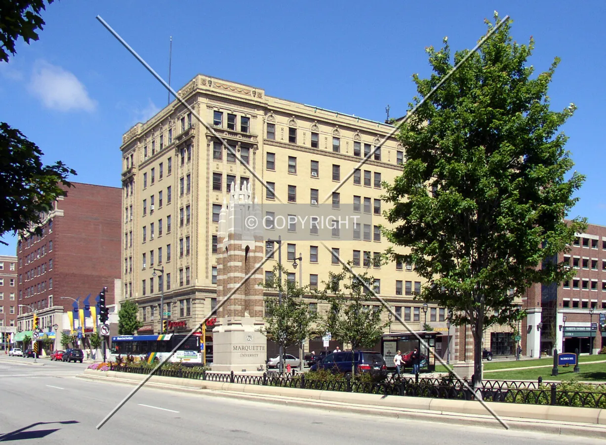 From the southeast across West Wisconsin Avenue