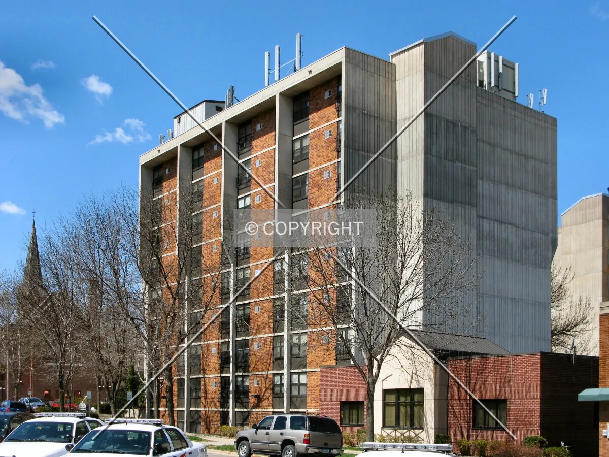 View to the west across West 5th Street