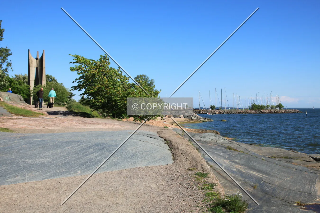 View along the waterfront