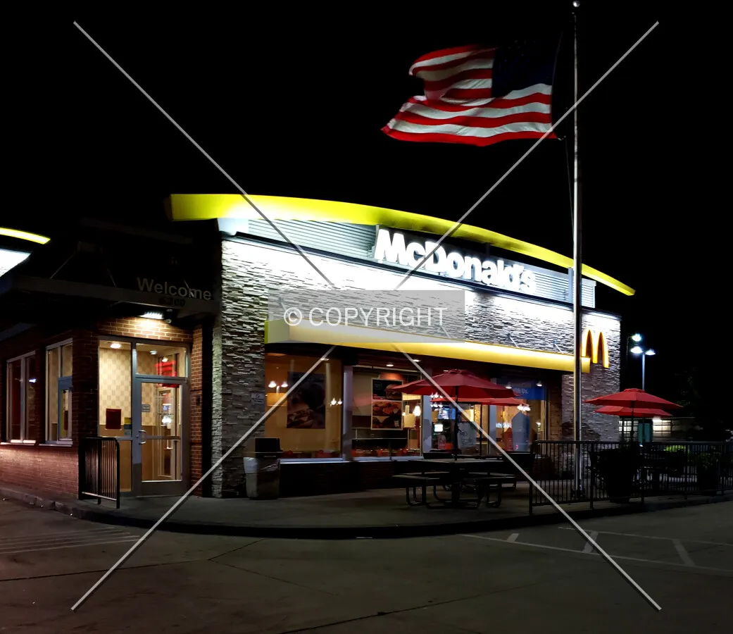 View from the northwest at night; August 6, 2019