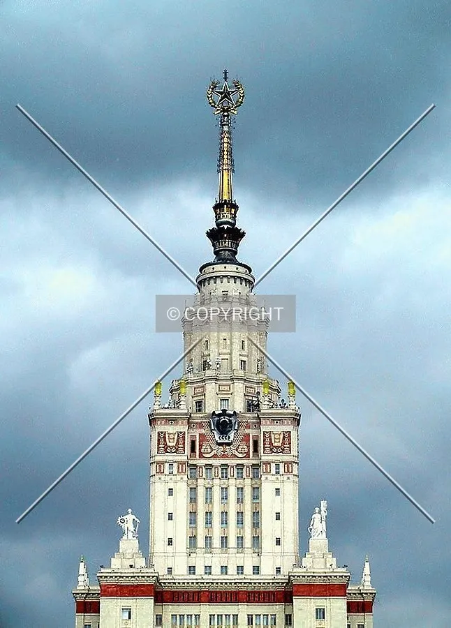 The upper floors and spire