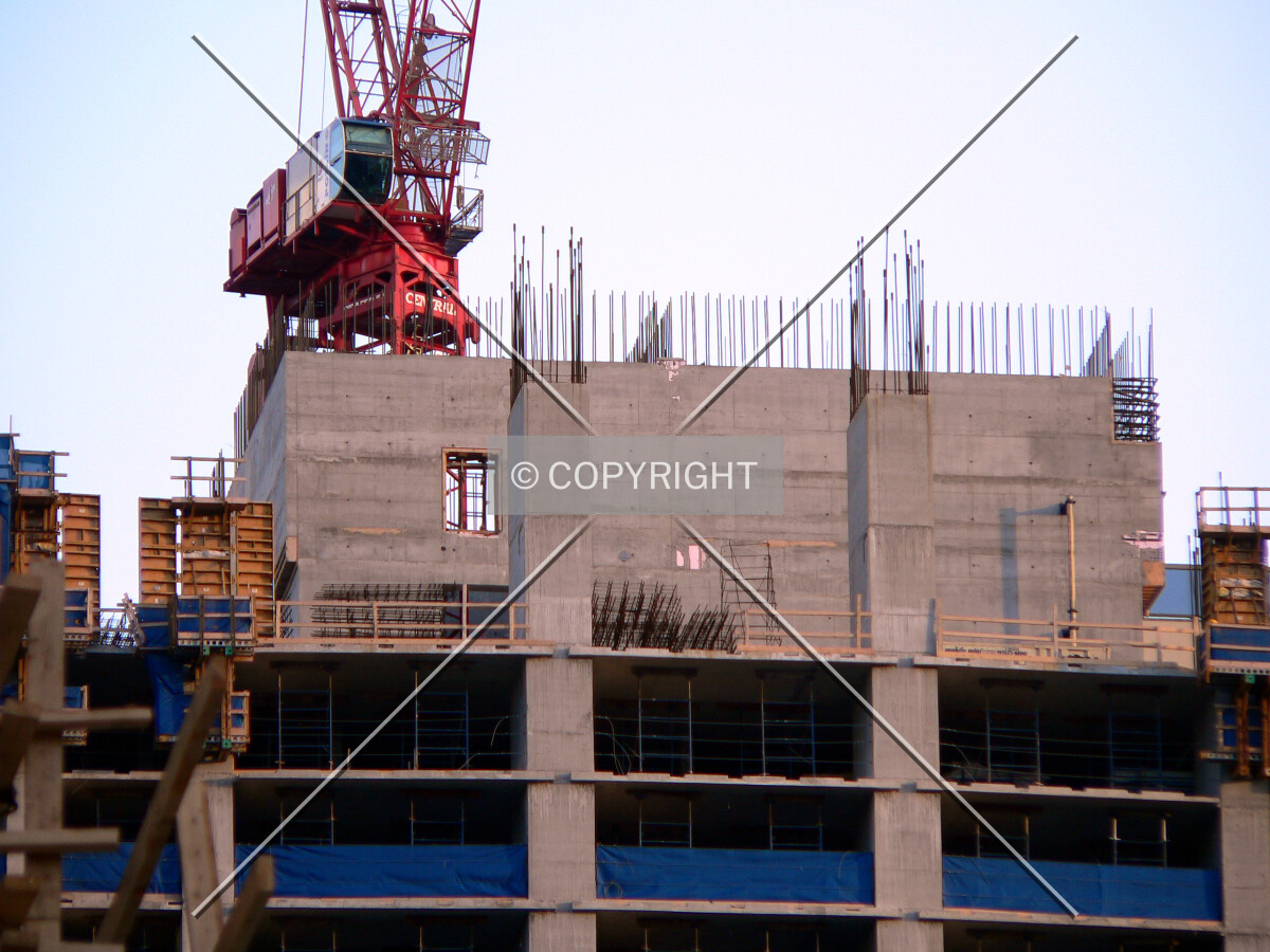 Unfinished core and columns