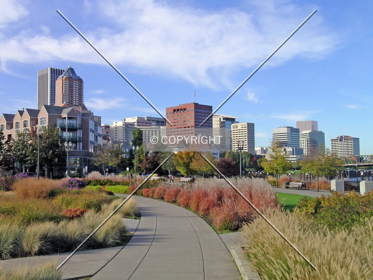 Looking at downtown from River Place