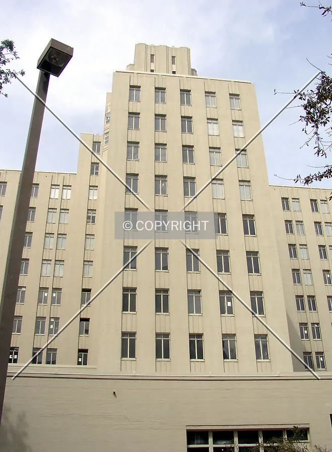 View of the rear of the building from the alley behind