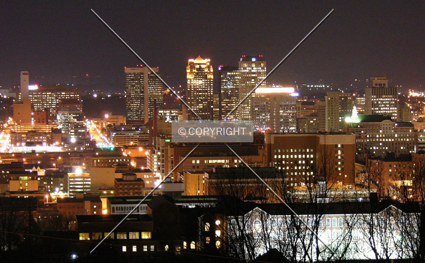 Skyline from atop Vulcan at night