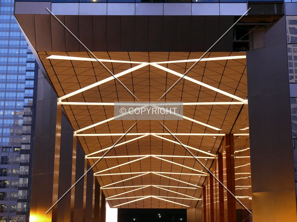 Illuminated arcade ceiling