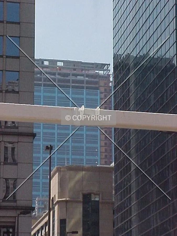 Looking south through a gap in the buildings at Franklin and Wacker