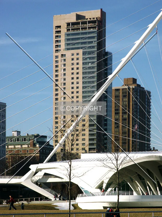 View through the art museum bridge