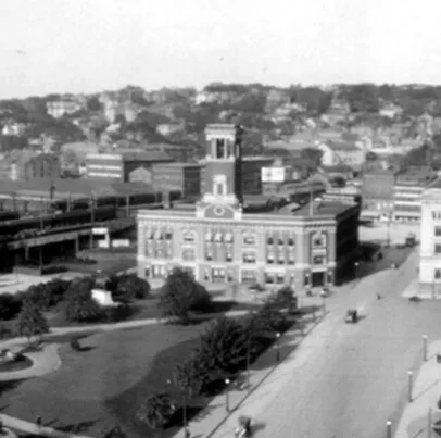 View from the south across Kennedy Plaza (Exchange Place)