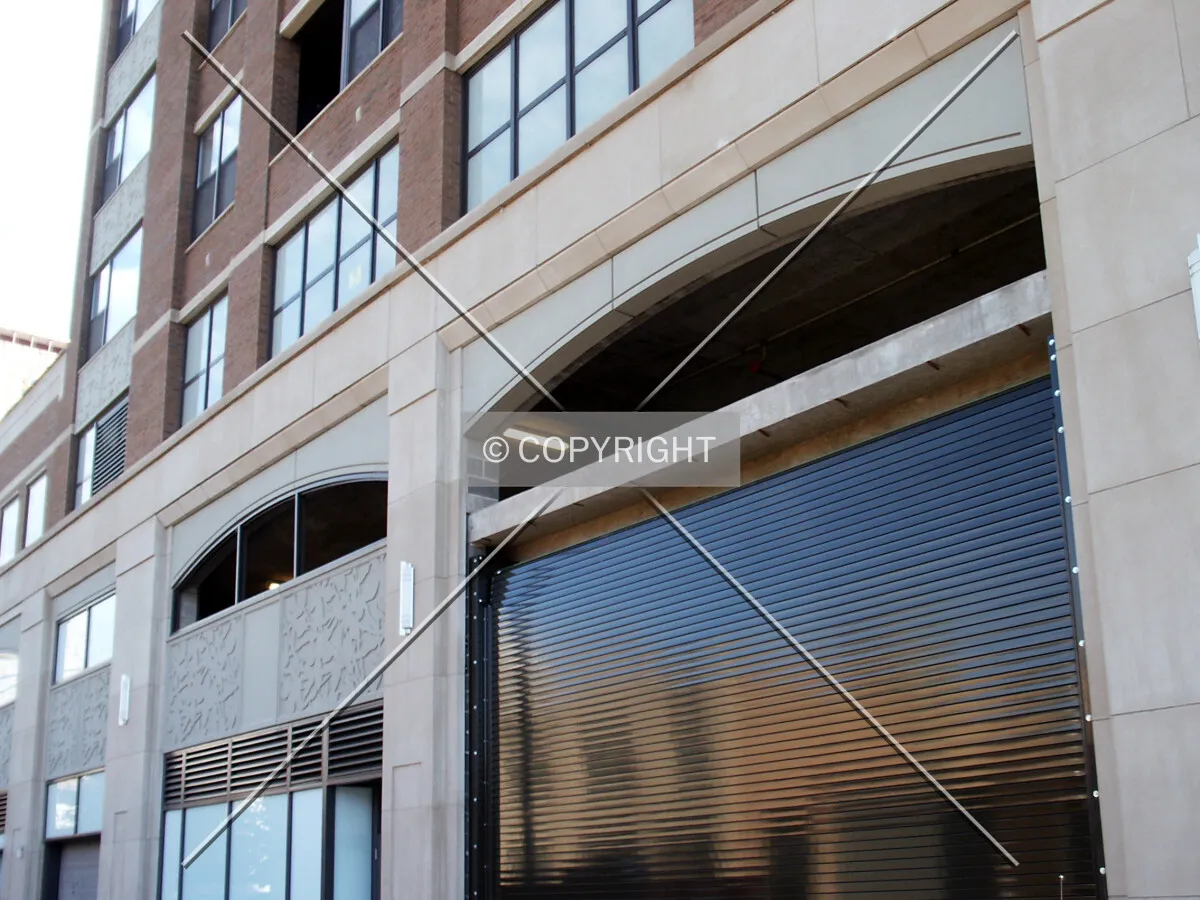 Unfinished transom openings by the loading dock