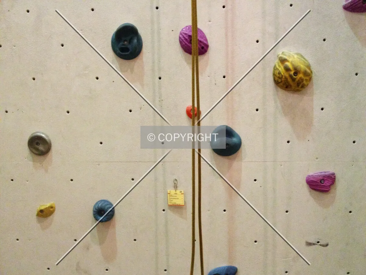 An indoor climbing wall