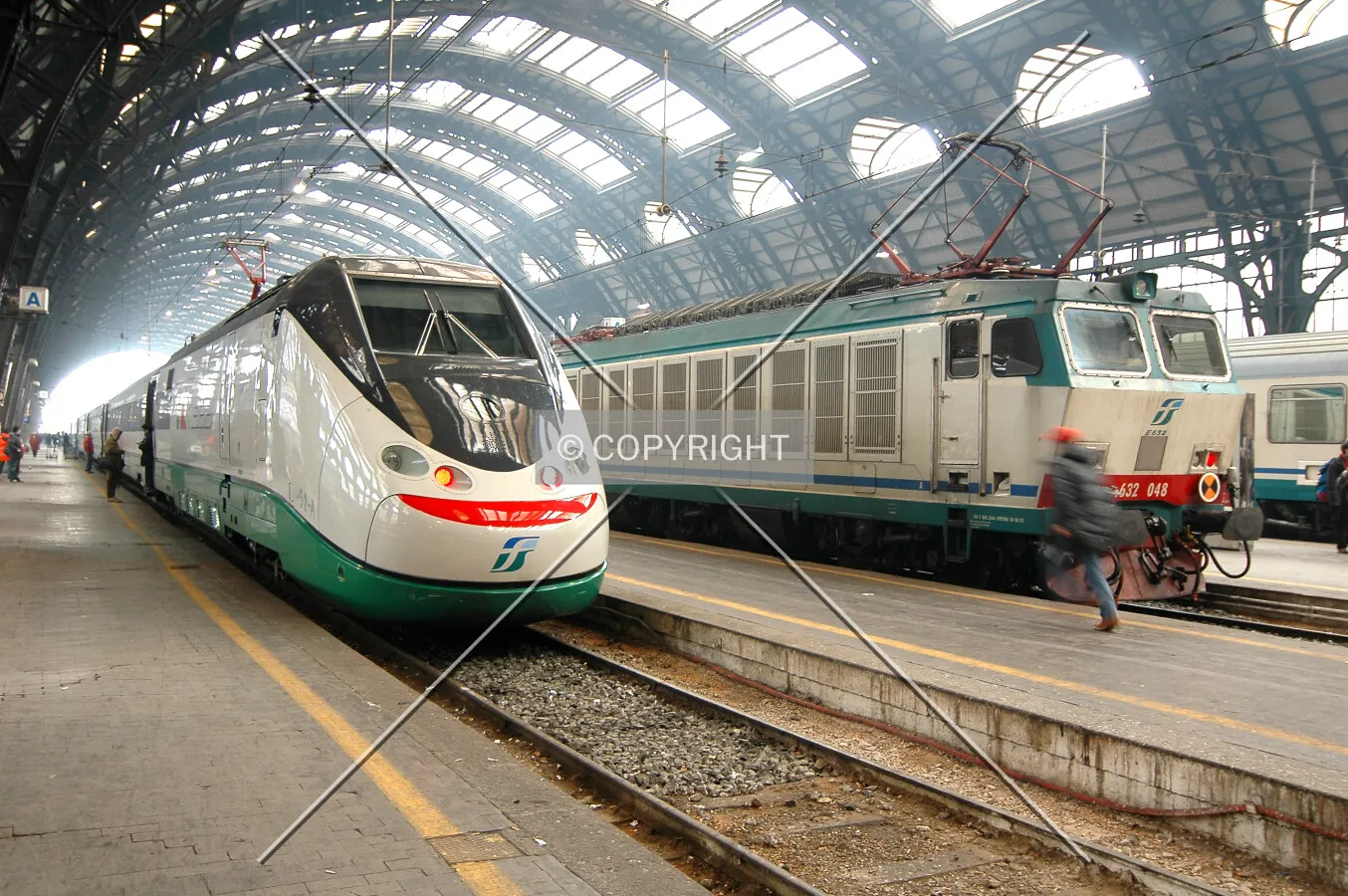 Different trains at Milano Central Station