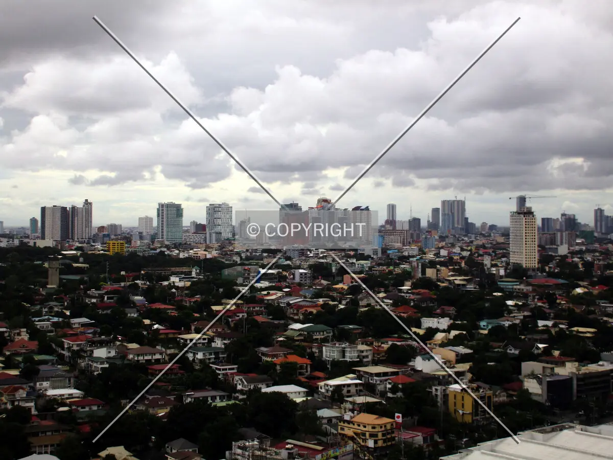 Quezon City skyline from the 35th floor, looking northwest