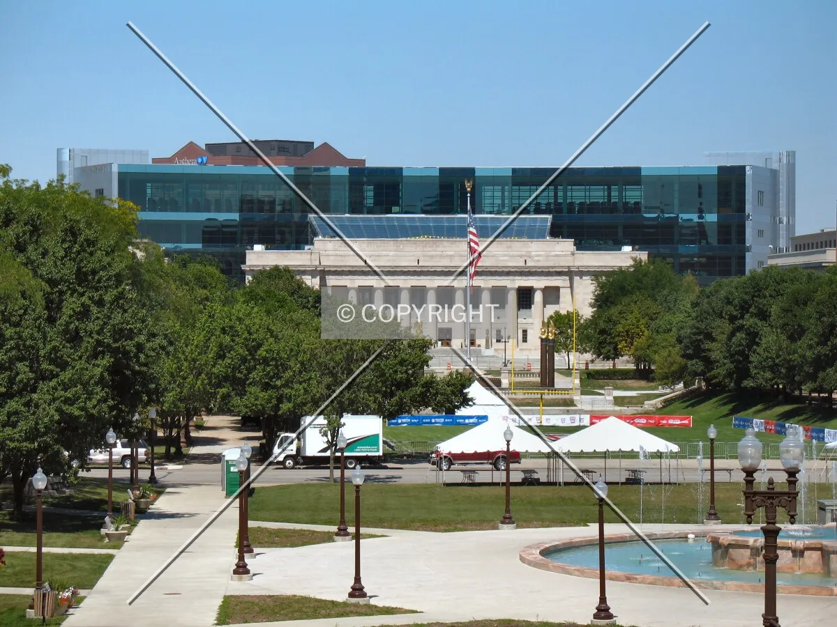 View to the north from the Indiana World War Memorial