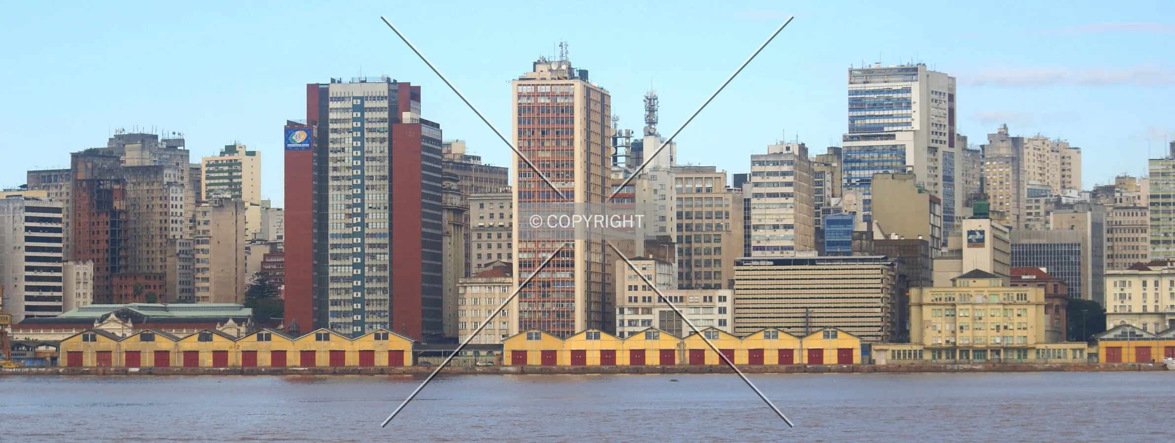 Downtown skyline seen from Lake Guaíba