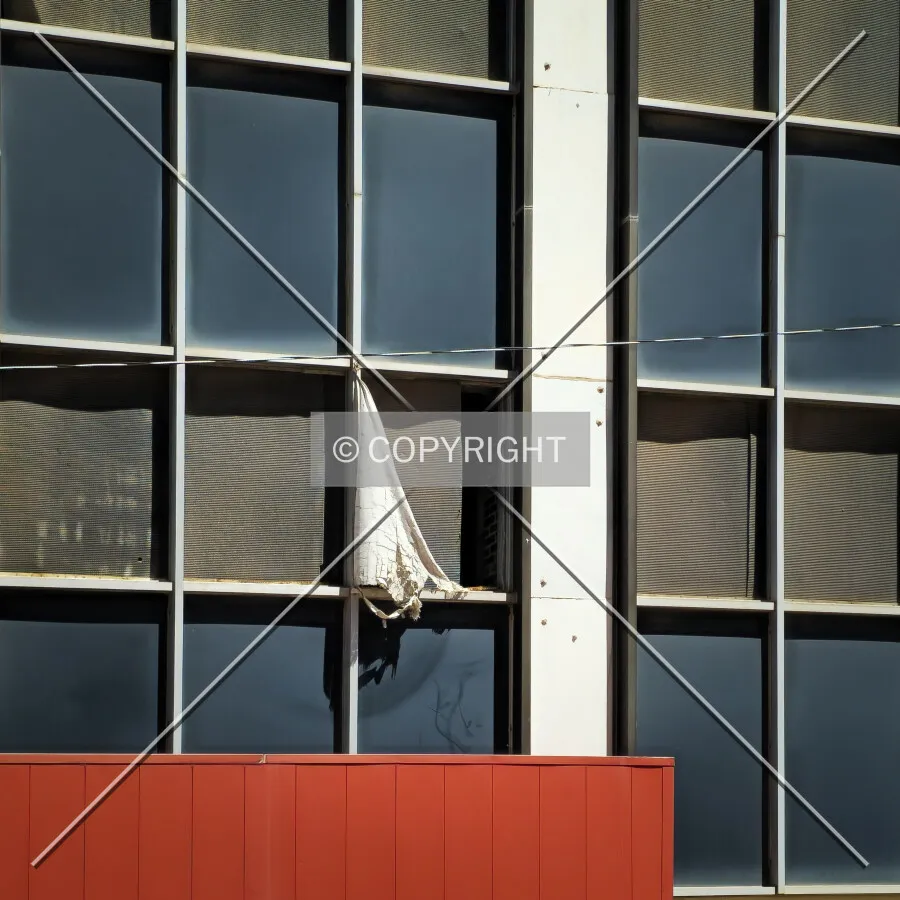 South facade detail; April 18, 2024