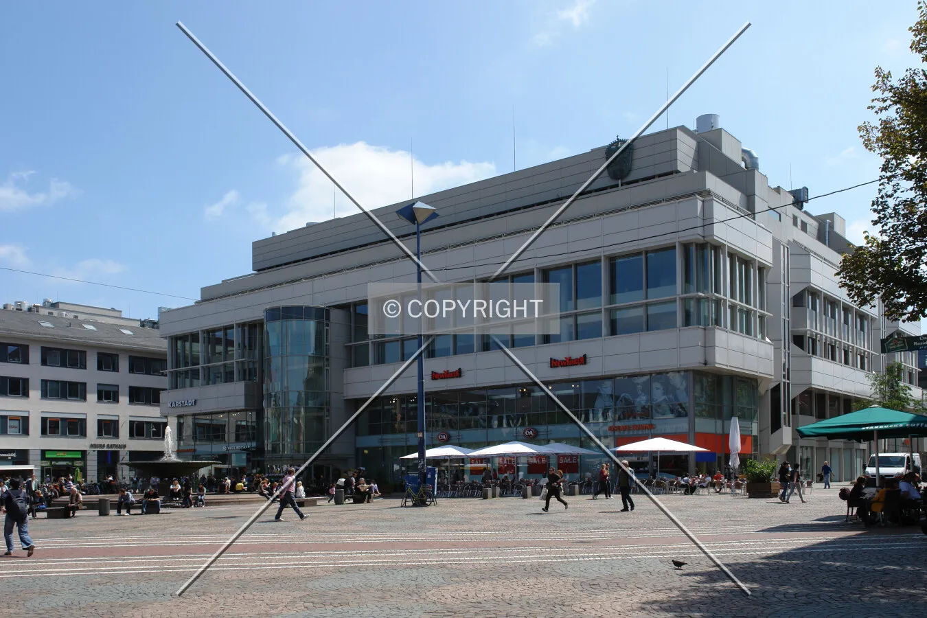 Shopping Center Luisencenter in Darmstadt; as seen from Luisenplatz