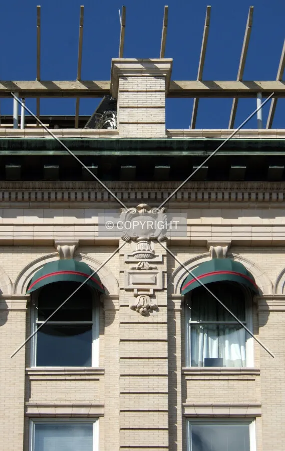 Cornice detail on Innes from the southwest