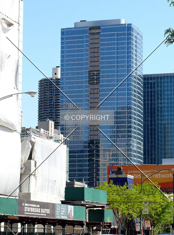 View to the southeast from LaSalle Street at Superior Street