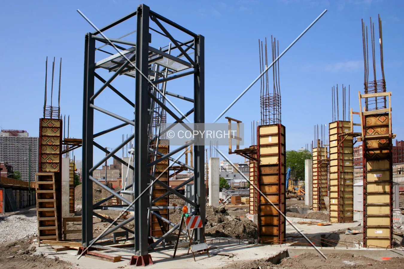 Base of the tower crane