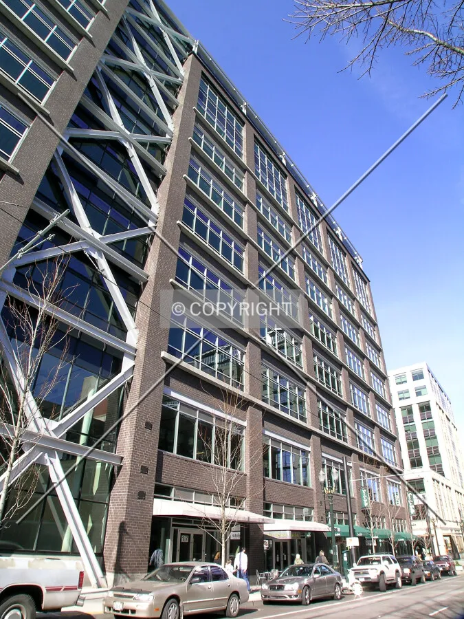 Looking up the eastern facade