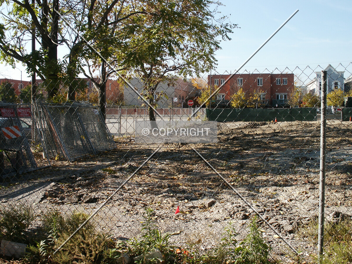 Looking west across the south side with sales center removed